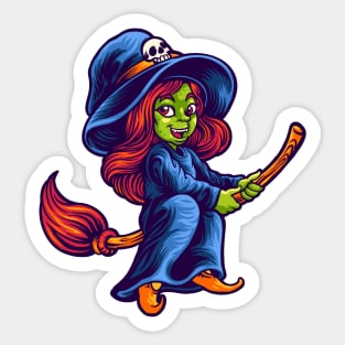 halloween character witch head Sticker